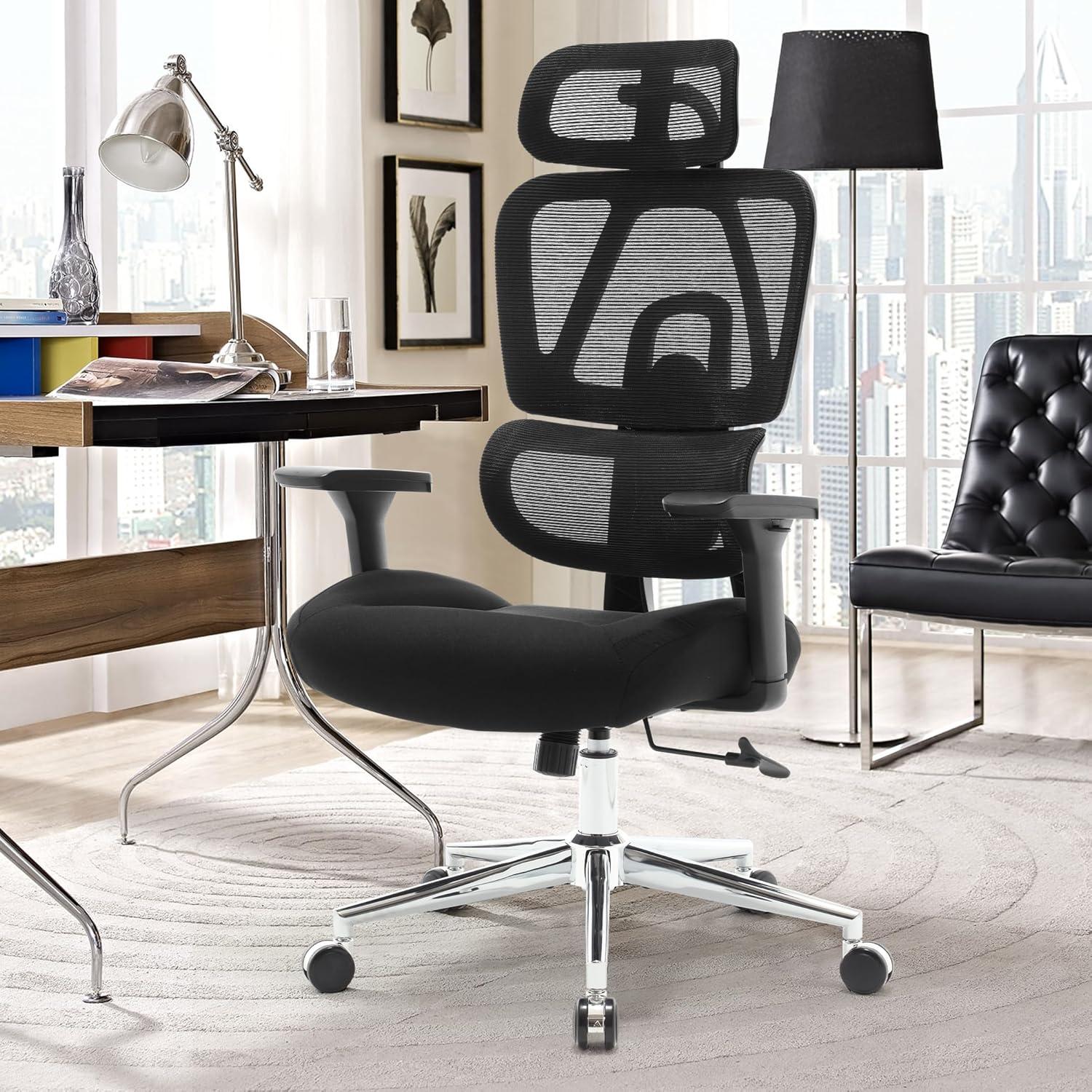 Ergonomischer Bürostuhl 200KG mit 3D Kissen und 4D Armlehnen