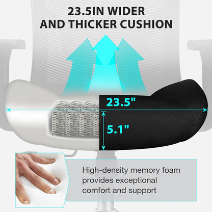 Bürostuhl Ergonomisch 200KG 3D Kissen 4D Armlehnen Lordosenstütze