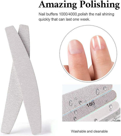 10 Stück Nagelfeile Grit 100/180 für Gelnägel Maniküre Nagelstudio DIY