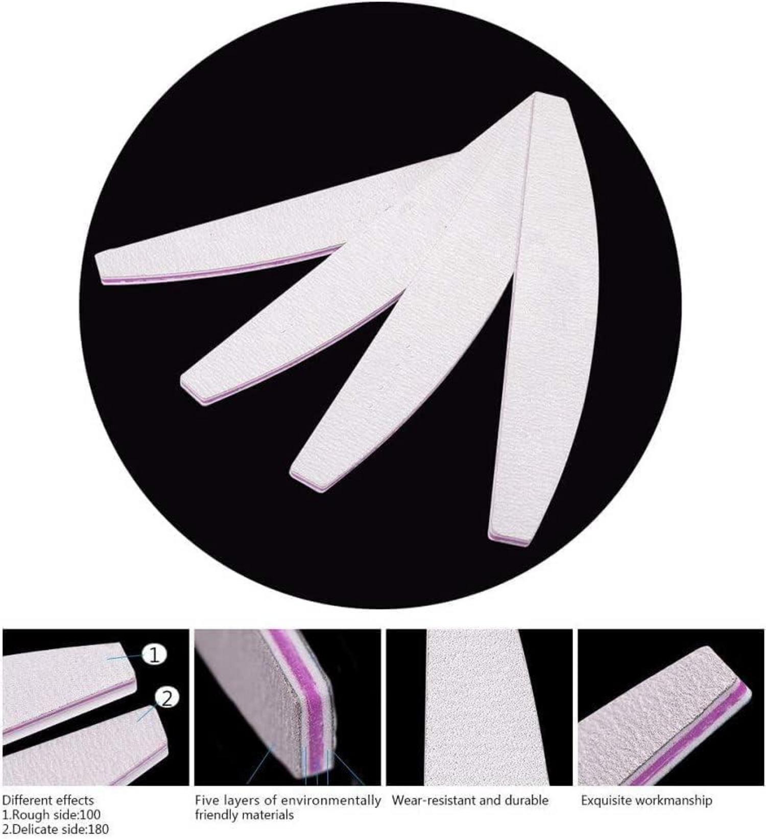 10er Set Professionelle Nagelfeilen 100/180 Grit für Gelnägel DIY