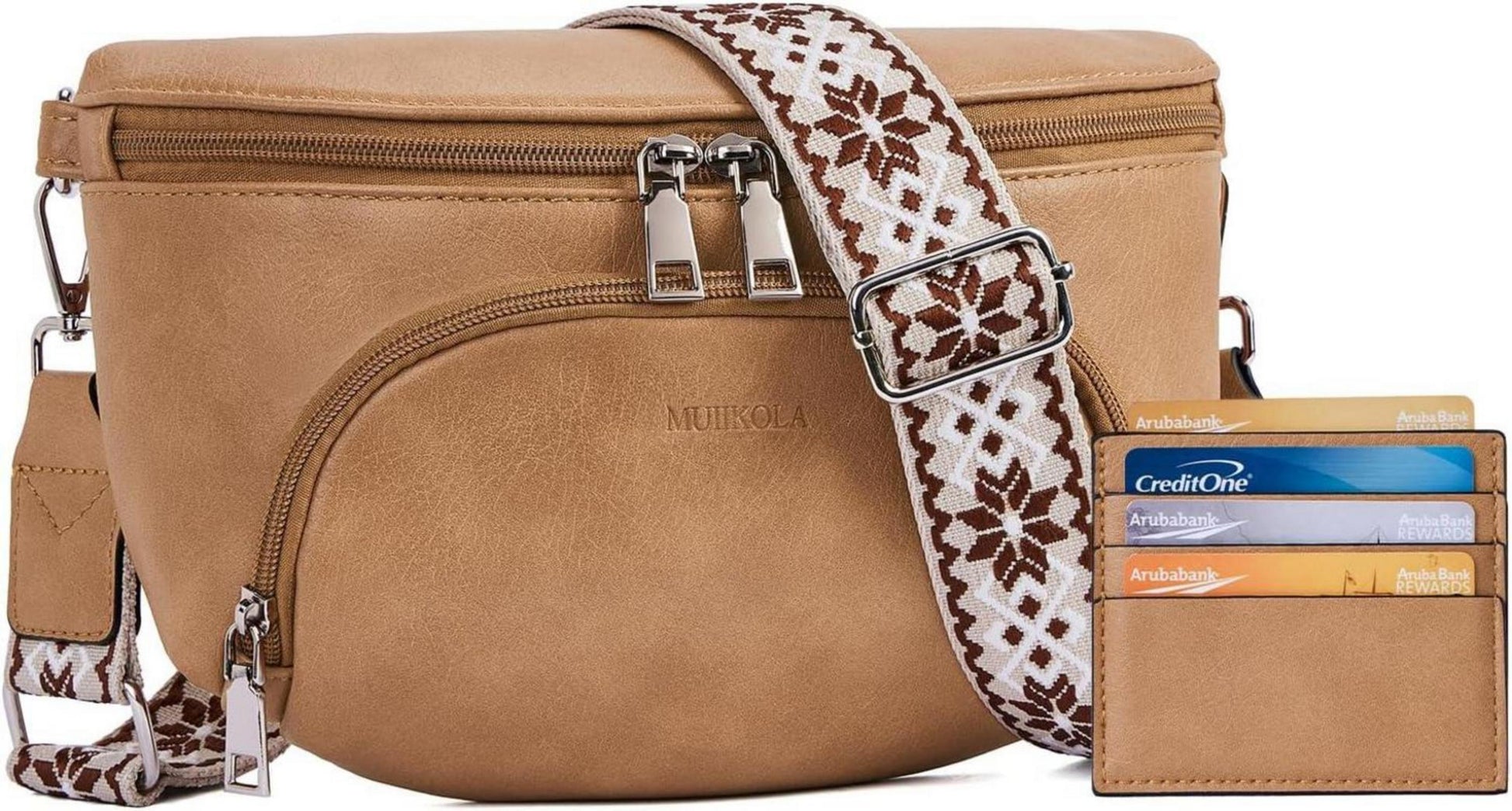 Damen Umhängetasche Veganes Leder RFID Schutz Crossbody Brusttasche