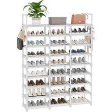 9-stöckiges Schuhregal schmal – 54 Paar, weiß
