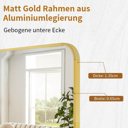 Ganzkörperspiegel Gold 171x76cm – Standspiegel mit Ständer