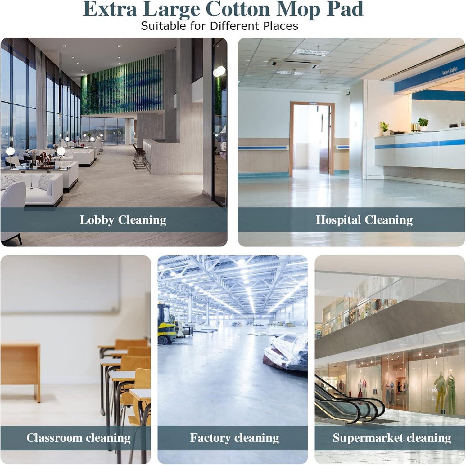 Professioneller 105cm Flachmopp Microfiber Wischmopp Edelstahl Büro Mall Hotel