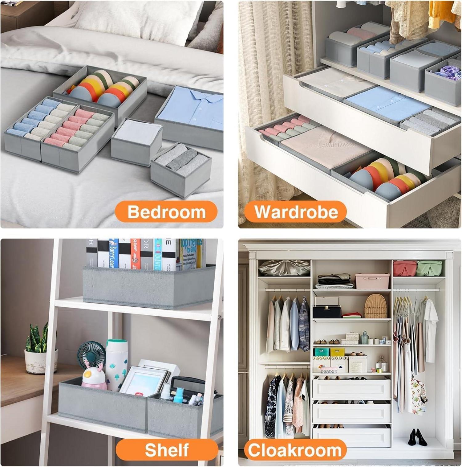 Homsorout Schubladen Organizer 15er Set - Stoff Aufbewahrungsboxen für