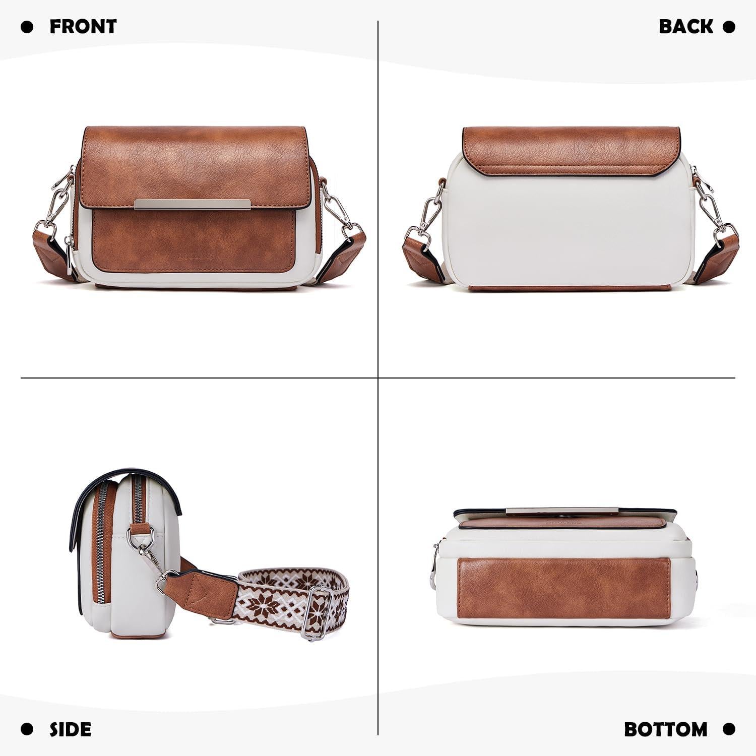 Damen Handy Umhängetasche Vegan Leder Crossbody Bag Verstellbarer Gurt