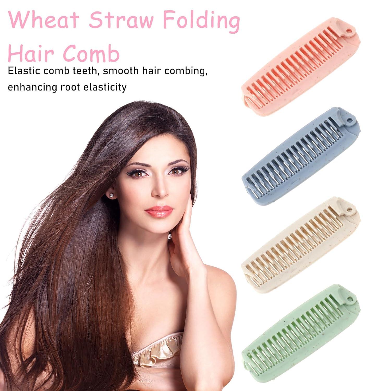 Faltbarer Mini Haarkamm Set für Frauen, 4 Stück