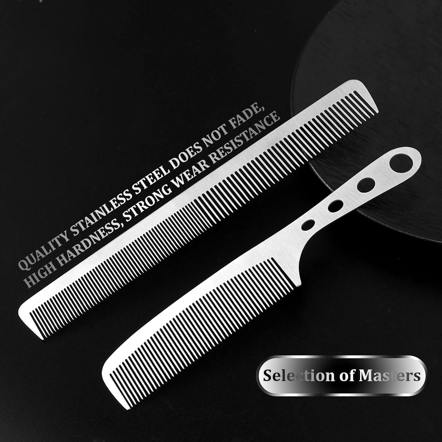 Friseurkamm Set Aluminium Edelstahl Haarstyling Feinzahnkamm herren