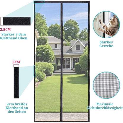 Magnetischer Fliegengitter für Balkontür 85x210cm Schwarz