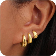 Creolen Set 925 Silber 14K Vergoldet Damen Ohrringe Mini Goldene