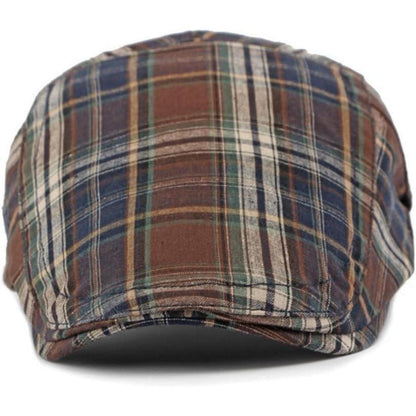 Karierte Schiebermütze Herren Damen Sommer Flatcap Vintage