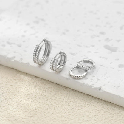 FUNEIA 3 Paar Creolen Silber 925 Gold Damen Ohrringe Set 14K Vergoldet Mini Ohrringe Piercings Schmuck