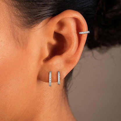 3 Paar FUNEIA Creolen Ohrringe Set Silber 925 Gold 14K Echt Vergoldet