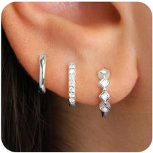 Creolen Set 14K Vergoldet Silber 925 Damen Ohrringe 3 Paar