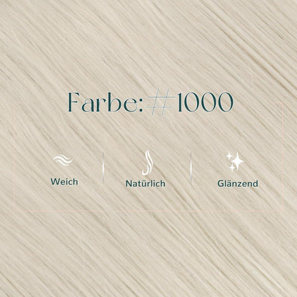 Echthaar Tressen Weißblond 40cm – Natürliche Haarverlängerung