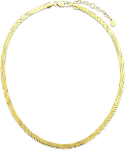 Schlangenkette Edelstahl Flache Franco Kette Silber Gold