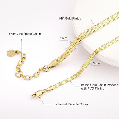 Schlangenkette Edelstahl Flache Franco Kette Silber Gold
