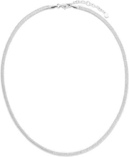 Schlangenkette Edelstahl Flache Franco Kette Silber Gold