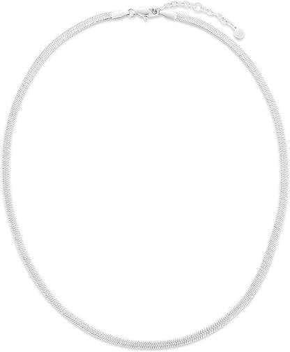 Schlangenkette Edelstahl Flache Franco Kette Silber Gold