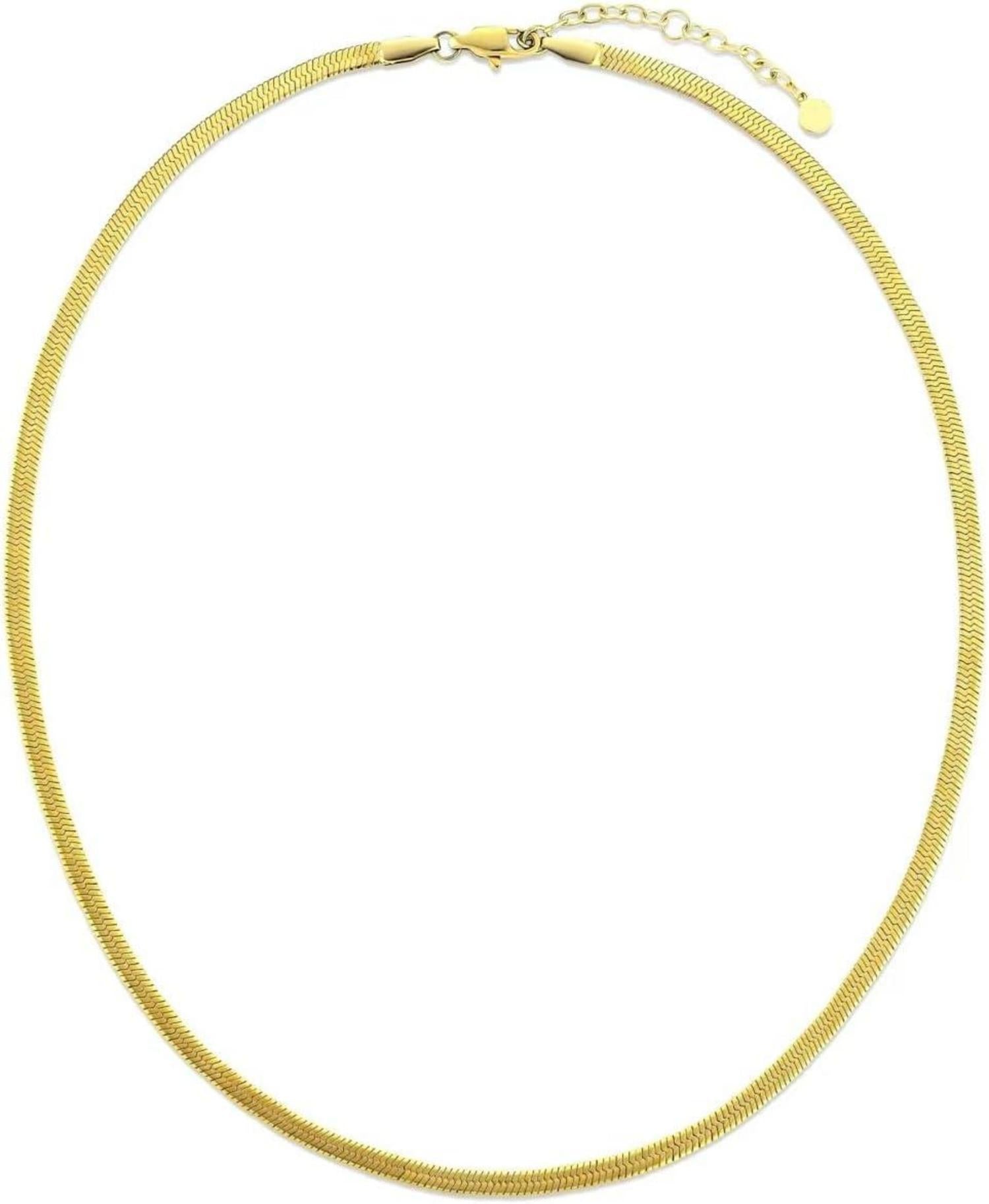 Schlangenkette Edelstahl Flach Franco Gold 41-51cm Verstellbar