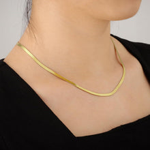 KRKC&CO Damen Schlangenkette Edelstahl Gold 3mm verstellbar