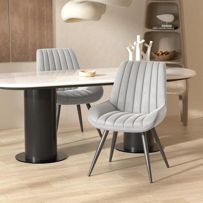 Esszimmerstühle 4er Set Grau | Polsterstühle mit Sitzkissen