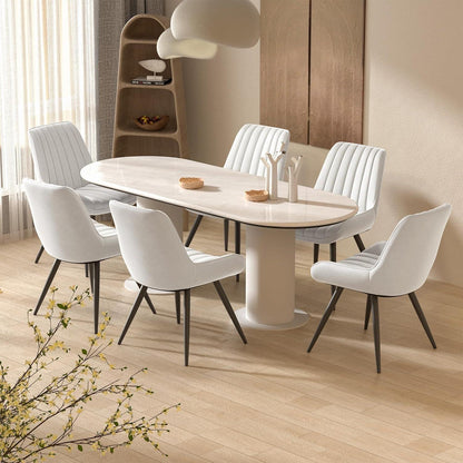 Esszimmerstühle 2er Set | Polsterstühle mit Sitzkissen Weiß