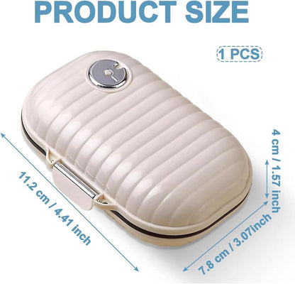 Pillendose Tabletten Organizer 7 Fächer Wasserdicht Beige