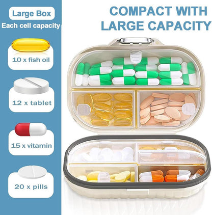 7 Tage Pillendose Tabletten Organizer Tragbar Faltbar Reise Beige