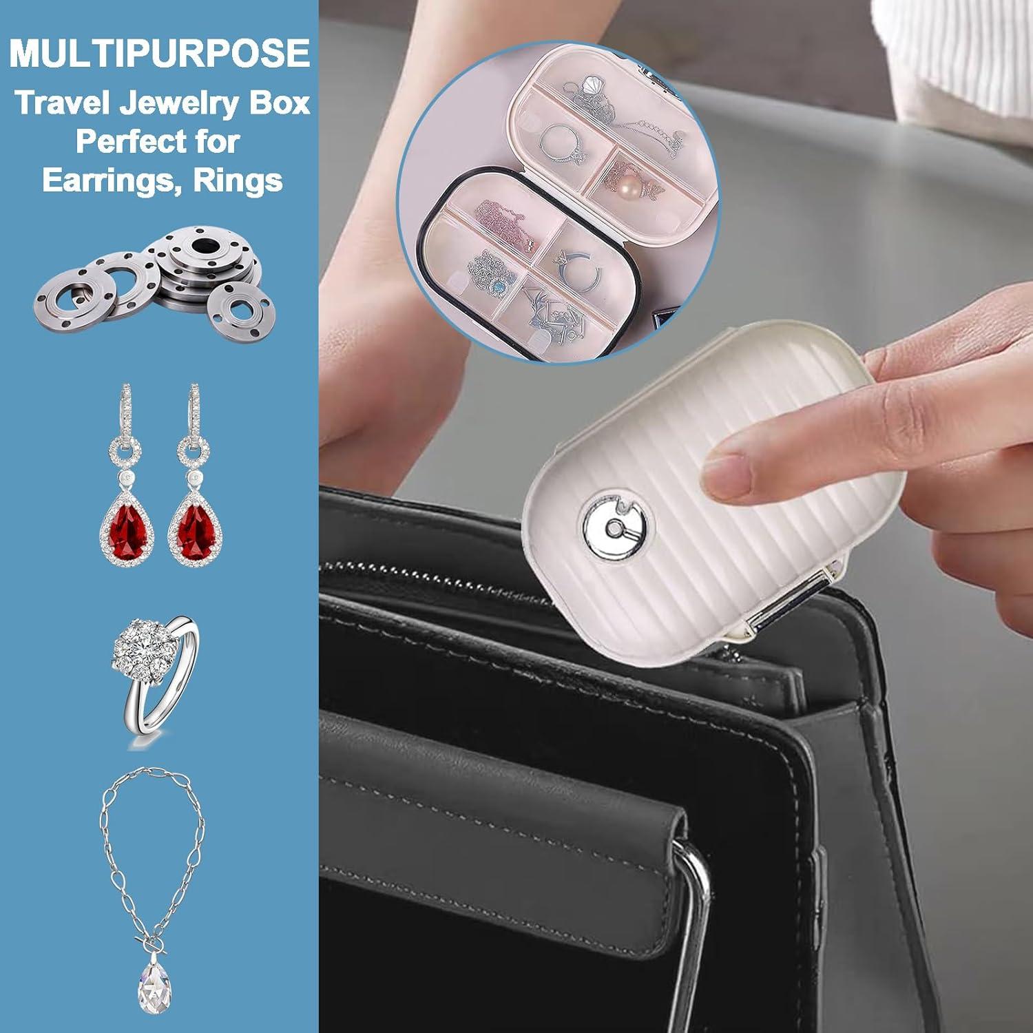 Pillendose Organizer mit 7 Fächern für Unterwegs Beige