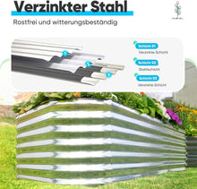 Quictent Hochbeet Metall Pflanzkasten 201x107x62cm Silber