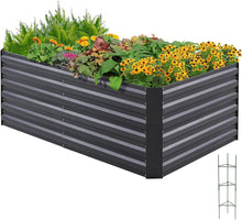 Hochbeet Metall Kräuterbeet Tomatenkäfig 180x90x56cm Grau