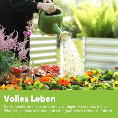 Hochbeet Metall Pflanzbeet 180x90x30cm Tomatenkäfige Grau