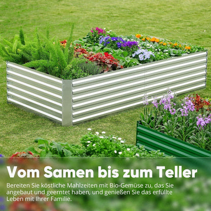 Hochbeet aus Metall 180x90x56cm Kräuterbeet Tomatenkäfigen