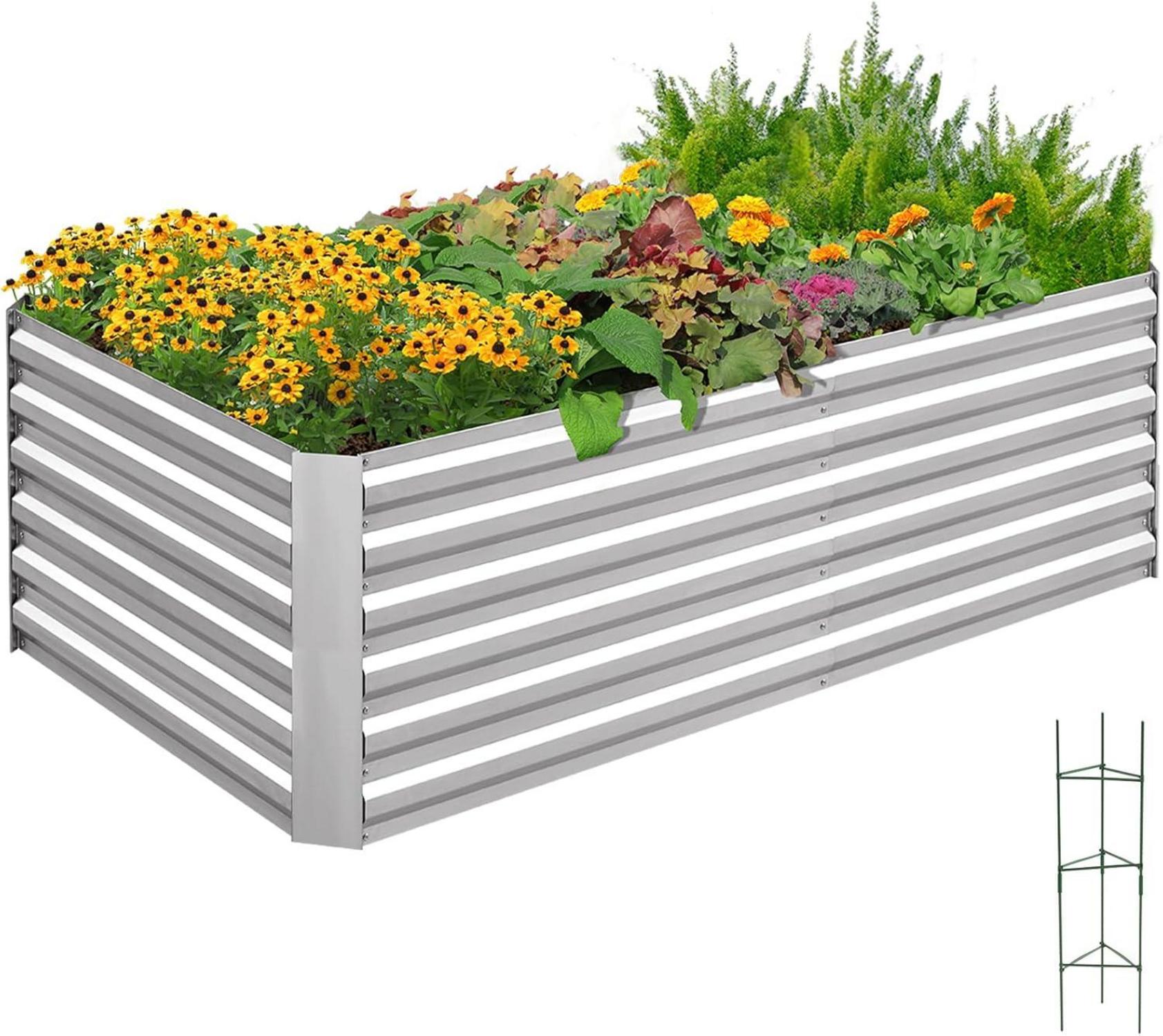 Hochbeet Pflanzkasten Metall 180x90x56cm Kräuterbeet Tomatenkäfig