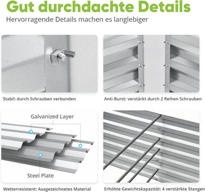 Hochbeet Pflanzkasten Metall 180x90x56cm Kräuterbeet Gemüsebeet