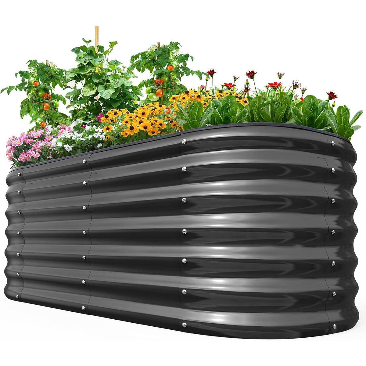 Hochbeet Metall 240x120x45cm Grau, Wetterfest & Rostfrei