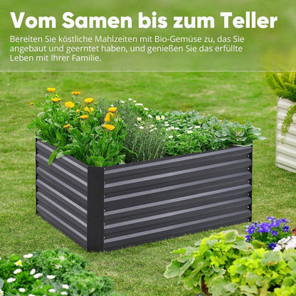 Quictent Hochbeet Metall 244x122x56cm Wetterfest Gemüsebeet