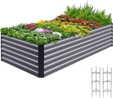 Hochbeet Metall wetterfest Pflanzkasten 244x122x56cm Tomatenkäfigen