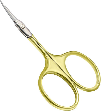 Nagelhautschere Extra Fein mit Gebogener Spitze Edelstahl Gold