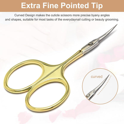 Professionelle Nagelhautschere Extra Fein aus Edelstahl Gold