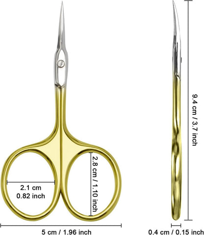 Nagelhautschere Extra Fein Gebogene Spitze Edelstahl Gold