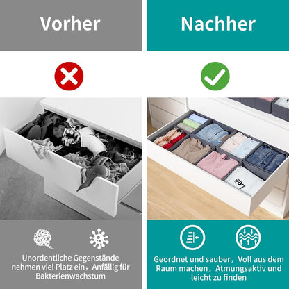 ORLISA Schubladen Organizer für PAX Kleiderschrank 100x58cm 8er-Set Grau