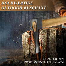 Spaltaxt aus geschmiedetem Stahl mit Holzgriff für Camping und Outdoor