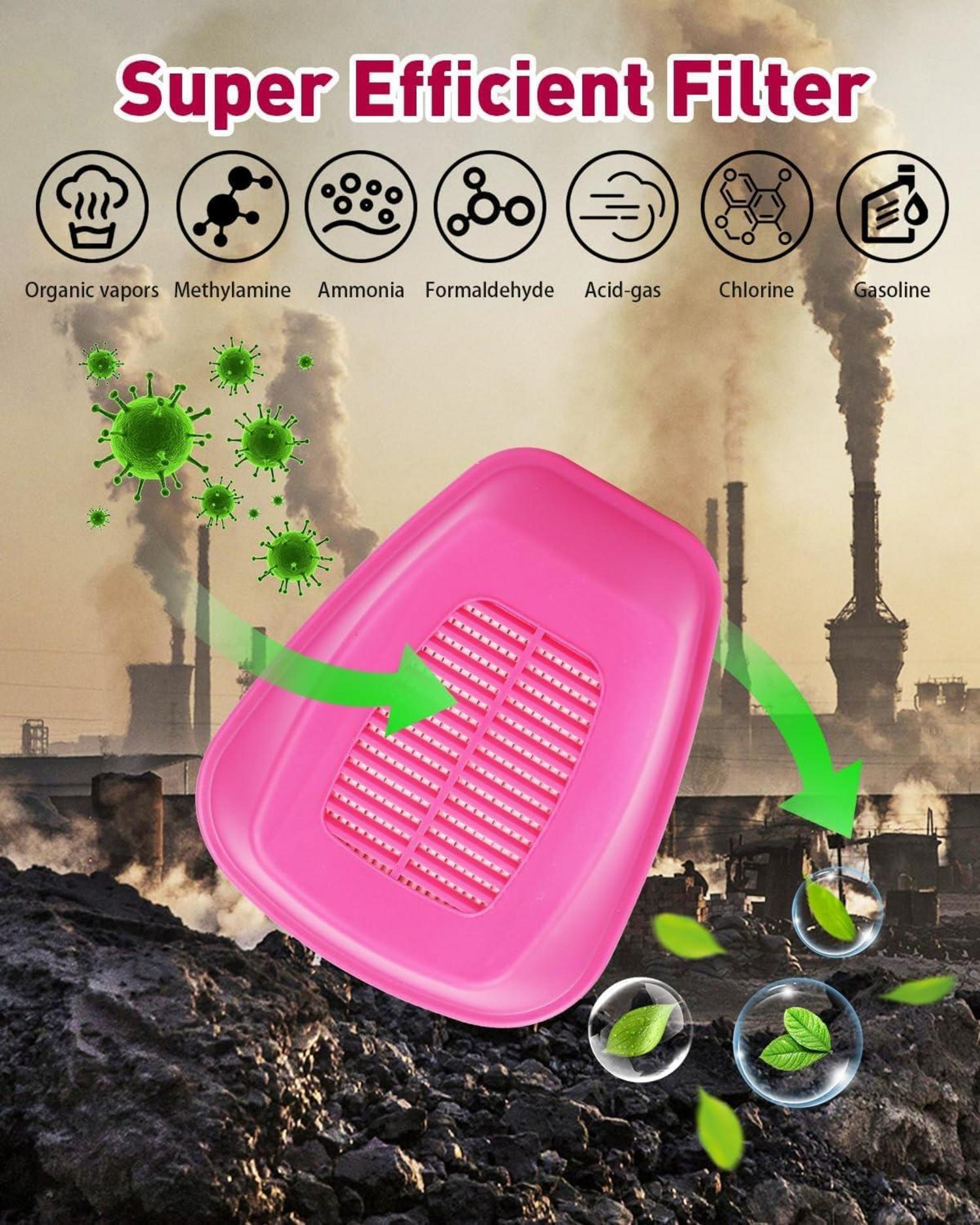 60923 Atemschutzmasken-Filter für Voll- und Halbmasken, Aktivkohle, hohe Qualität, 1 Paar