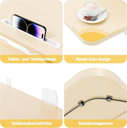Steh-Sitz Schreibtischaufsatz Höhenverstellbar Desktop 80x40CM Zwei Monitore