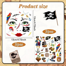 Piraten Gesichtstattoo – Temporäre Tattoos für Kostüm & Halloween