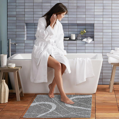 Rutschfeste Duschmatte 80x80 cm - Weiche Massage Matte Grau
