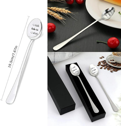 Valentinstag Geschenk: 2 Stk. Kaffeelöffel mit Gravur - Ich Liebe Dich