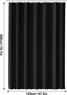 Duschvorhang 120x200 Schwarz Wasserdicht PEVA mit 8 Ringen